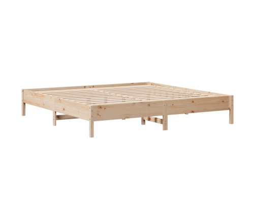 Estructura de cama sin colchón madera maciza de pino 200x200 cm