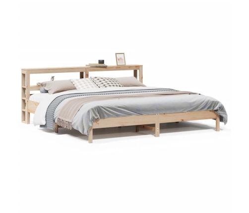 Estructura de cama sin colchón madera maciza de pino 200x200 cm