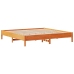 Cama sin colchón madera maciza de pino marrón cera 200x200 cm