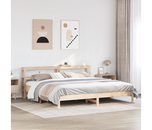 Estructura de cama sin colchón madera maciza de pino 180x200 cm