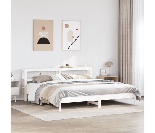 Cama sin colchón madera maciza de pino blanca 180x200 cm