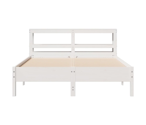 Estructura de cama sin colchón madera de pino blanca 150x200 cm