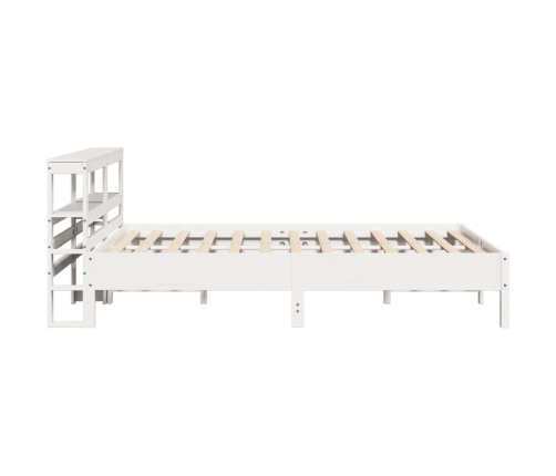 Estructura de cama sin colchón madera de pino blanca 150x200 cm