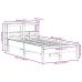 Cama sin colchón madera maciza de pino marrón cera 120x200 cm
