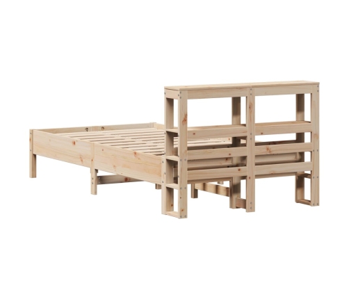 Estructura de cama sin colchón madera maciza de pino 100x200 cm