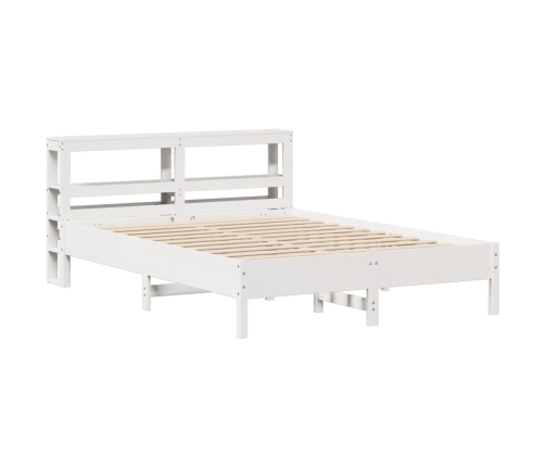 Estructura de cama sin colchón madera de pino blanca 140x190 cm