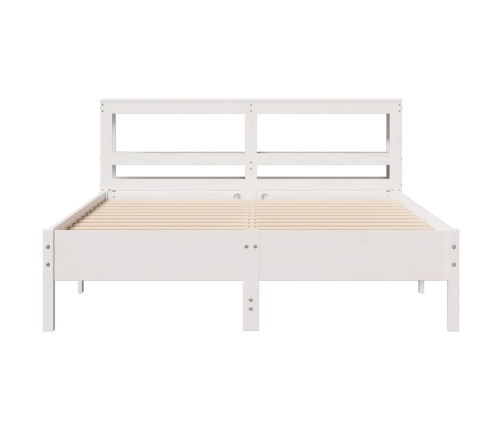 Estructura de cama sin colchón madera de pino blanca 140x190 cm