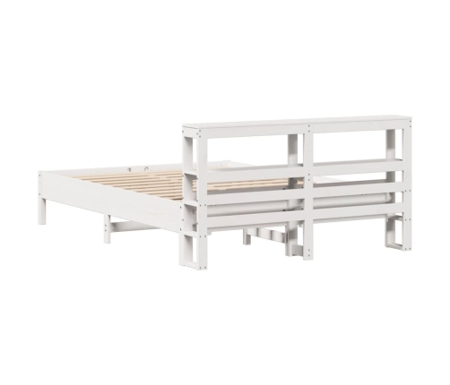 Estructura de cama sin colchón madera de pino blanca 140x190 cm