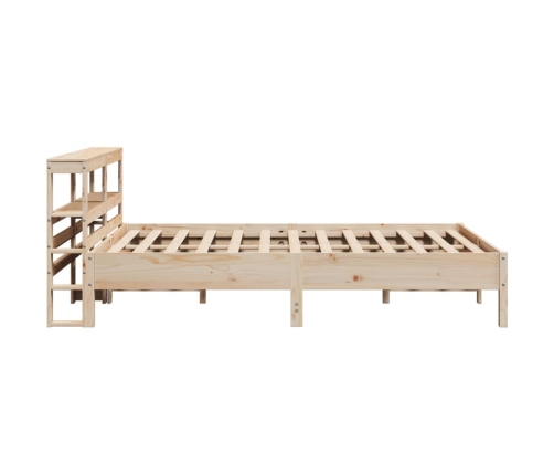 Estructura de cama sin colchón madera maciza de pino 135x190 cm