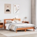 Estructura de cama sin colchón madera maciza marrón 135x190 cm