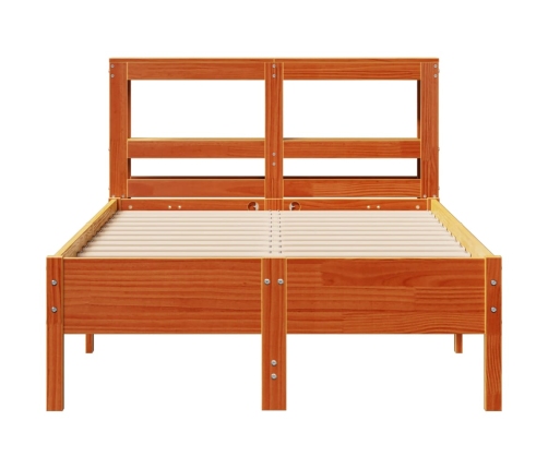Estructura de cama sin colchón madera maciza marrón 120x190 cm
