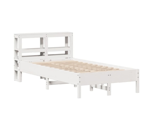 Estructura de cama sin colchón madera maciza blanca 75x190 cm