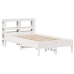 Estructura de cama sin colchón madera maciza blanca 75x190 cm