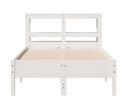 Estructura de cama sin colchón madera maciza blanca 75x190 cm