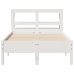 Estructura de cama sin colchón madera maciza blanca 75x190 cm