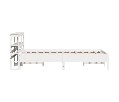 Estructura de cama sin colchón madera maciza blanca 75x190 cm