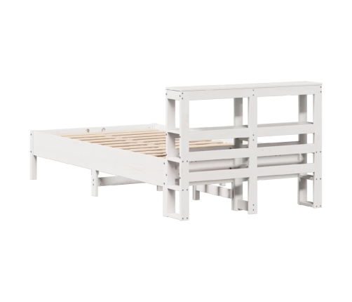 Estructura de cama sin colchón madera maciza blanca 75x190 cm