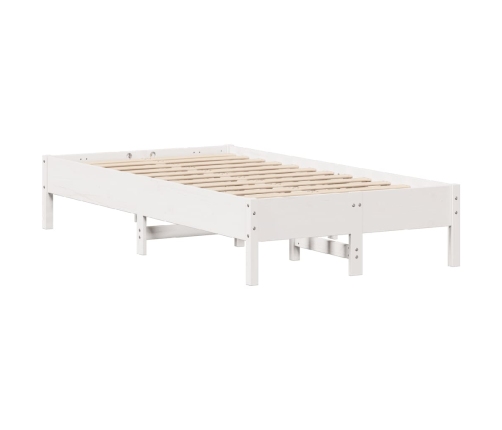 Estructura de cama sin colchón madera maciza blanca 75x190 cm