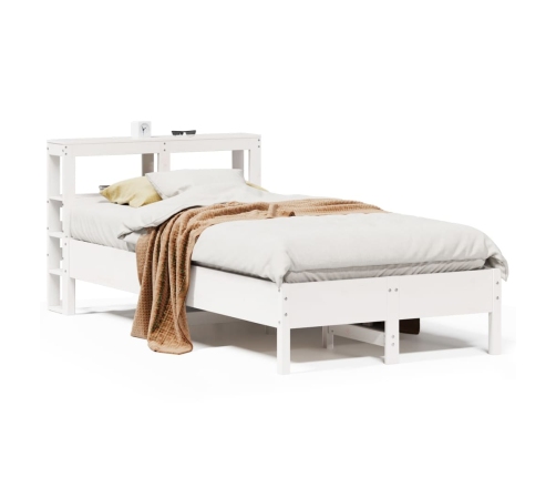 Estructura de cama sin colchón madera maciza blanca 75x190 cm