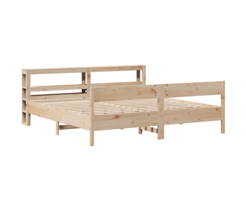 Estructura de cama sin colchón madera maciza de pino 200x200 cm