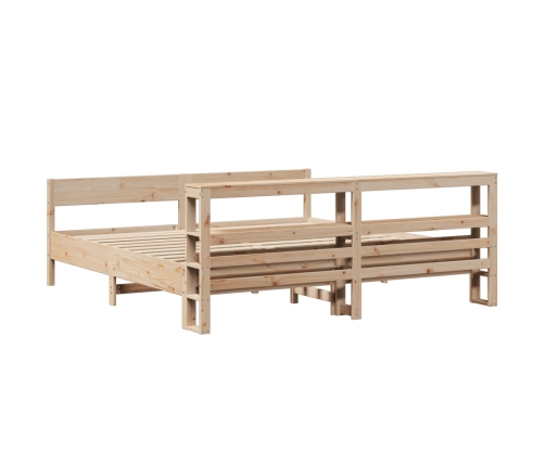 Estructura de cama sin colchón madera maciza de pino 200x200 cm