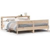 Estructura de cama sin colchón madera maciza de pino 200x200 cm