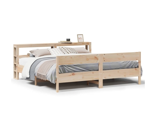 Estructura de cama sin colchón madera maciza de pino 200x200 cm