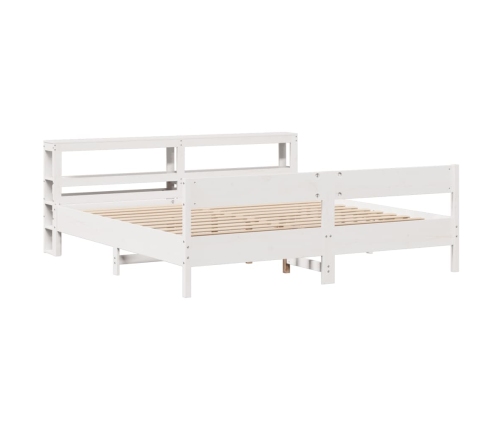 Estructura de cama sin colchón madera maciza blanca 200x200 cm