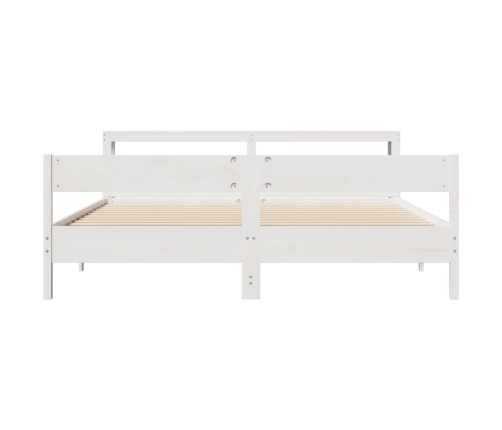 Estructura de cama sin colchón madera maciza blanca 200x200 cm