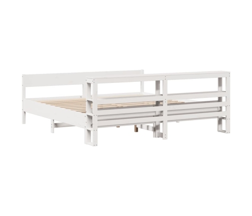 Estructura de cama sin colchón madera maciza blanca 200x200 cm