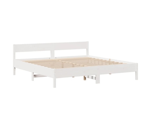 Estructura de cama sin colchón madera maciza blanca 200x200 cm