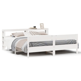 Estructura de cama sin colchón madera maciza blanca 200x200 cm