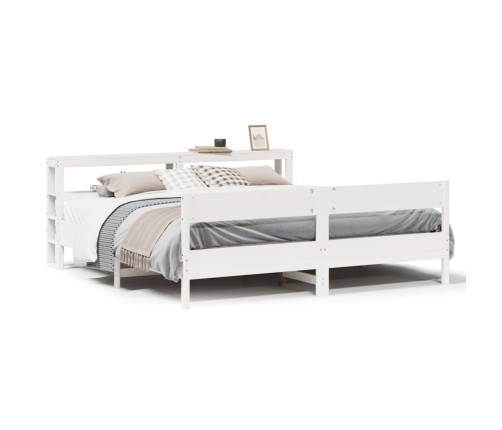 Estructura de cama sin colchón madera maciza blanca 200x200 cm