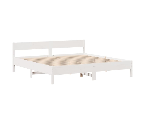 Cama sin colchón madera maciza de pino blanca 180x200 cm