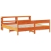 Cama sin colchón madera maciza de pino marrón cera 180x200 cm