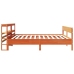 Cama sin colchón madera maciza de pino marrón cera 180x200 cm