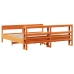 Cama sin colchón madera maciza de pino marrón cera 180x200 cm