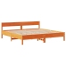 Cama sin colchón madera maciza de pino marrón cera 180x200 cm