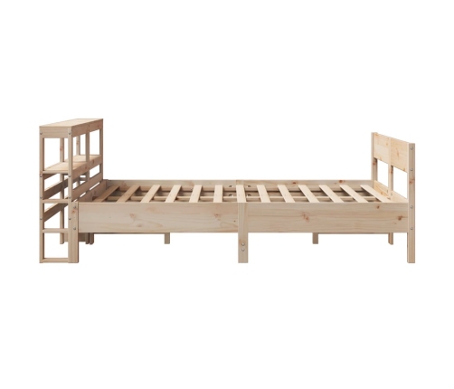 Estructura de cama sin colchón madera maciza de pino 160x200 cm