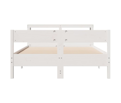 Estructura de cama sin colchón madera de pino blanca 150x200 cm