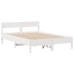 Estructura de cama sin colchón madera de pino blanca 150x200 cm