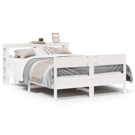 Estructura de cama sin colchón madera de pino blanca 150x200 cm
