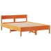 Cama sin colchón madera maciza pino marrón cera 150x200 cm