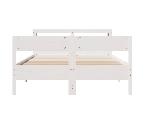 Estructura de cama sin colchón madera de pino blanca 120x200 cm