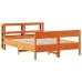 Cama sin colchón madera maciza de pino marrón cera 120x200 cm