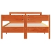 Cama sin colchón madera maciza de pino marrón cera 120x200 cm