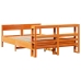 Cama sin colchón madera maciza de pino marrón cera 120x200 cm