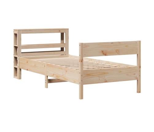 Estructura de cama sin colchón madera maciza de pino 100x200 cm