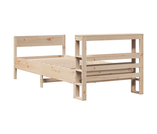 Estructura de cama sin colchón madera maciza de pino 100x200 cm