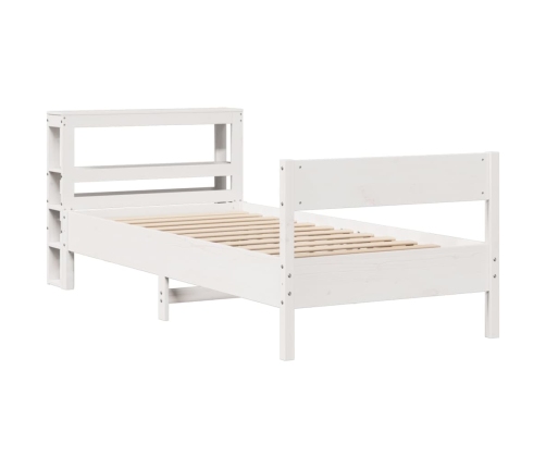 Estructura de cama sin colchón madera de pino blanca 90x200 cm